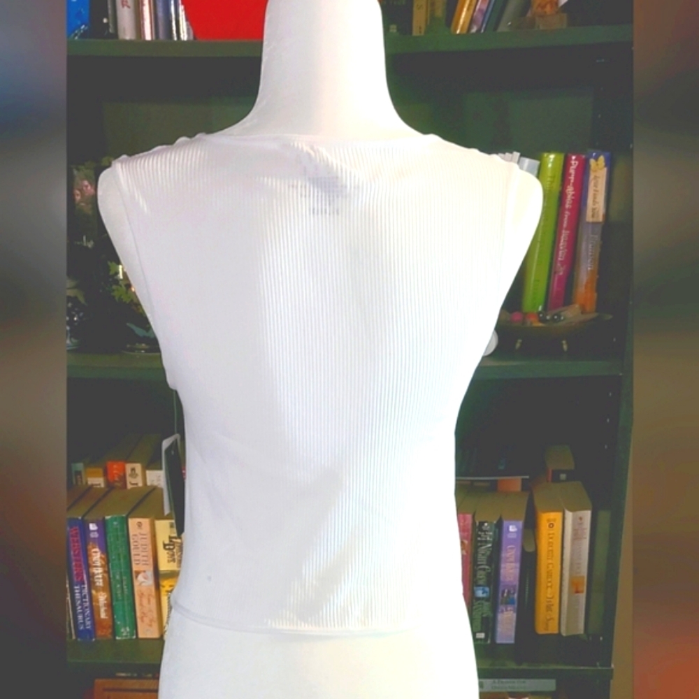 Rhinestone Ribbed Tank Top - Picture 2 of 3